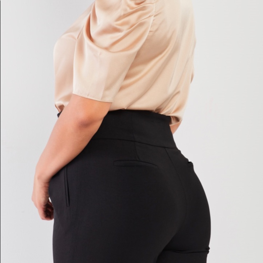 Silky Bodysuit and Office Pants Set - Picture 3 of 4